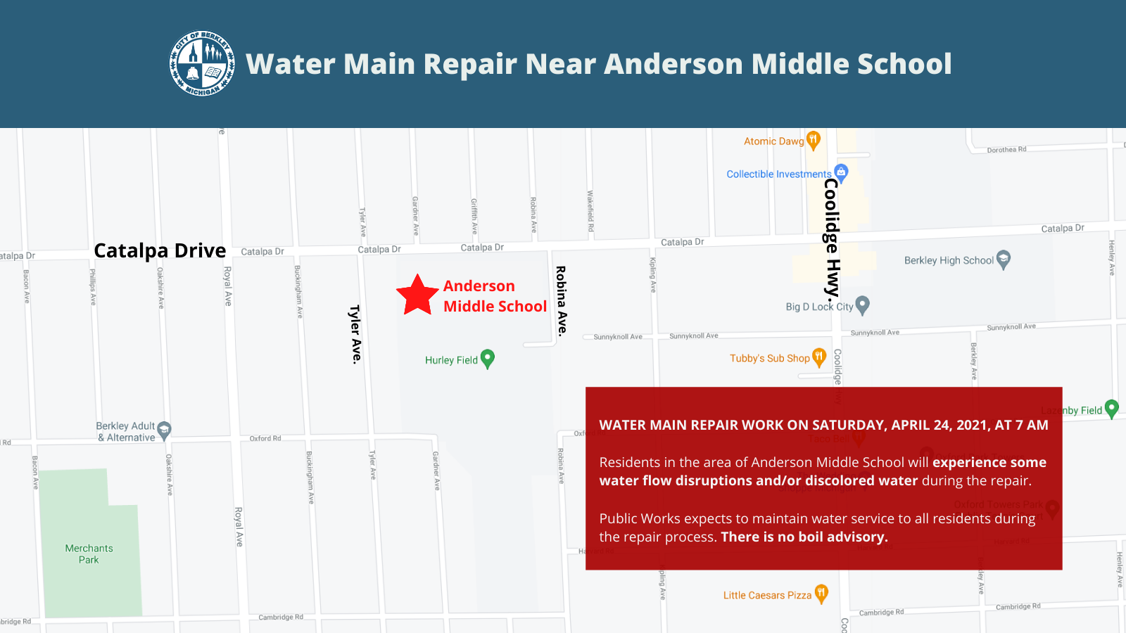 Water Main Repair_Anderson Middle School